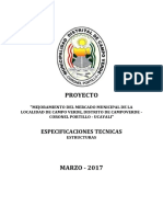 Especificaciones Tecnicas - Estructuras