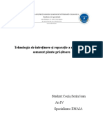 Tehnologia de Intretinere Si Reparatie A Masinilor de Semanat Plante Prașitoare