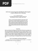 ACI Code Torsion Equations Modified For Rectangular Concrete Beams With An Opening