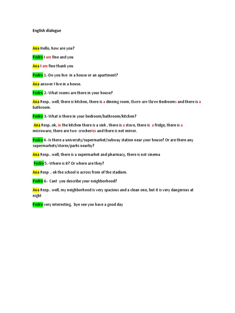 Dialogo Em Ingles Entre Duas Pessoas Com Tradução
