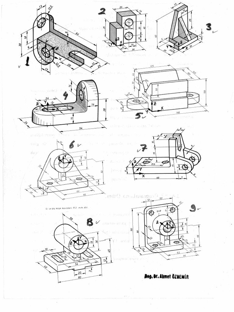 Teknik Resim Örnekleri - 80 Adet PDF | PDF