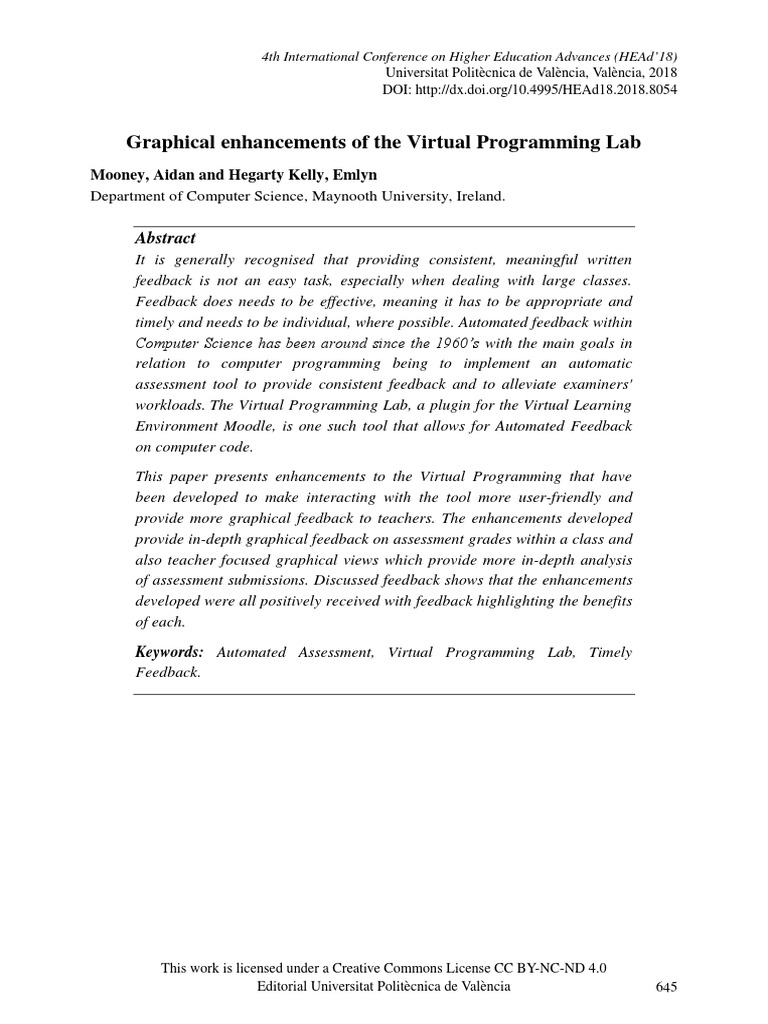 Graphical Enhancements of The Virtual Programming Lab | PDF | Chart ...