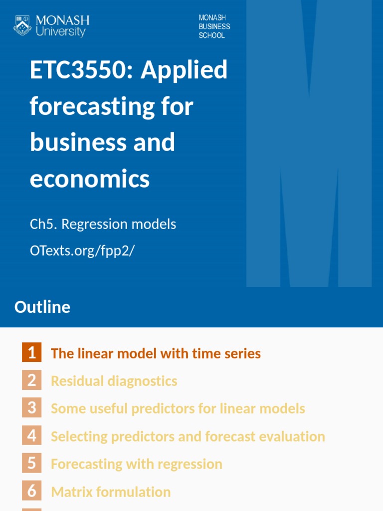 Regression Models for Forecasting | PDF | Dependent And Independent ...