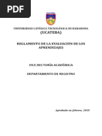 Reglamento de Los Aprendizajes