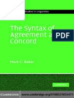 The Syntax of Agreement and Concord 2008