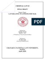 Criminal Law-Ii Final Draft: Law Relating To Anticipatory Bail