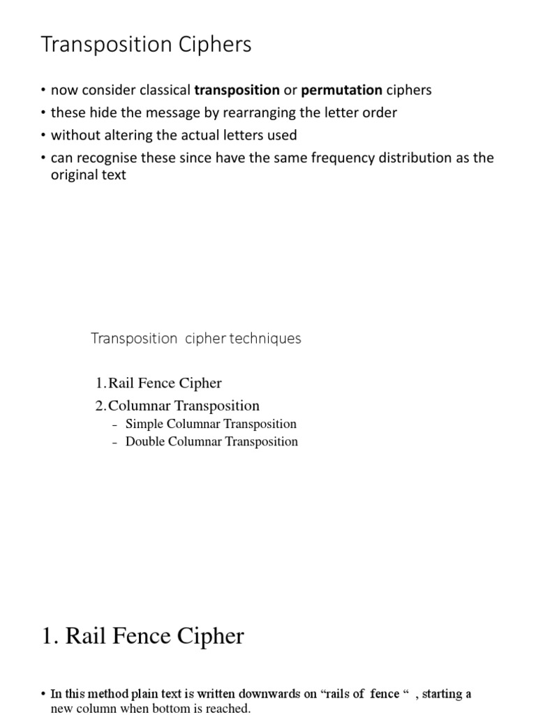 Transposition Ciphers | PDF | Cipher | Secrecy