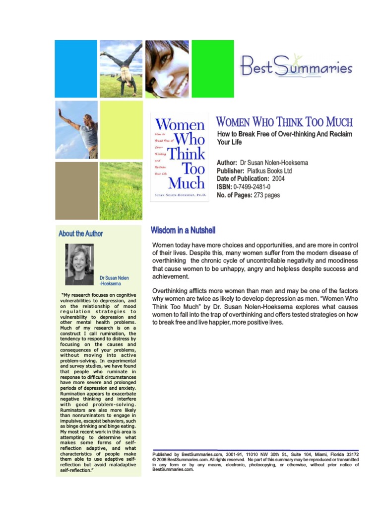 Women who think too much pdf mood psychology mental health