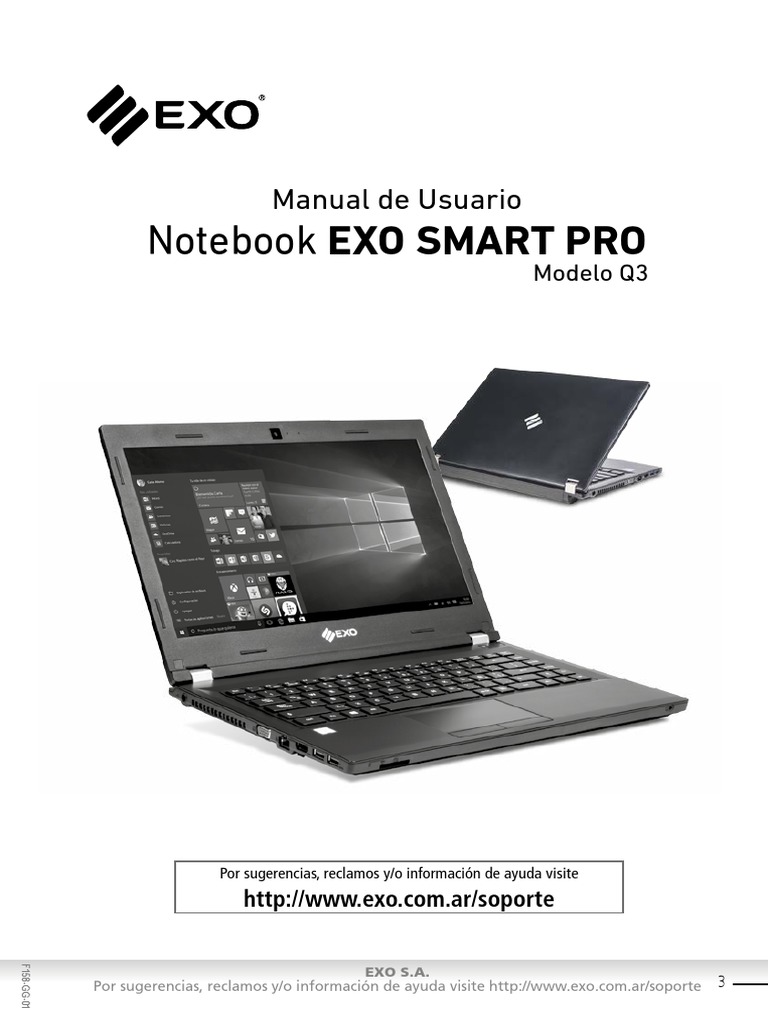Manual de Usuario Notebook EXO Q3 | PDF | Windows 10 | USB