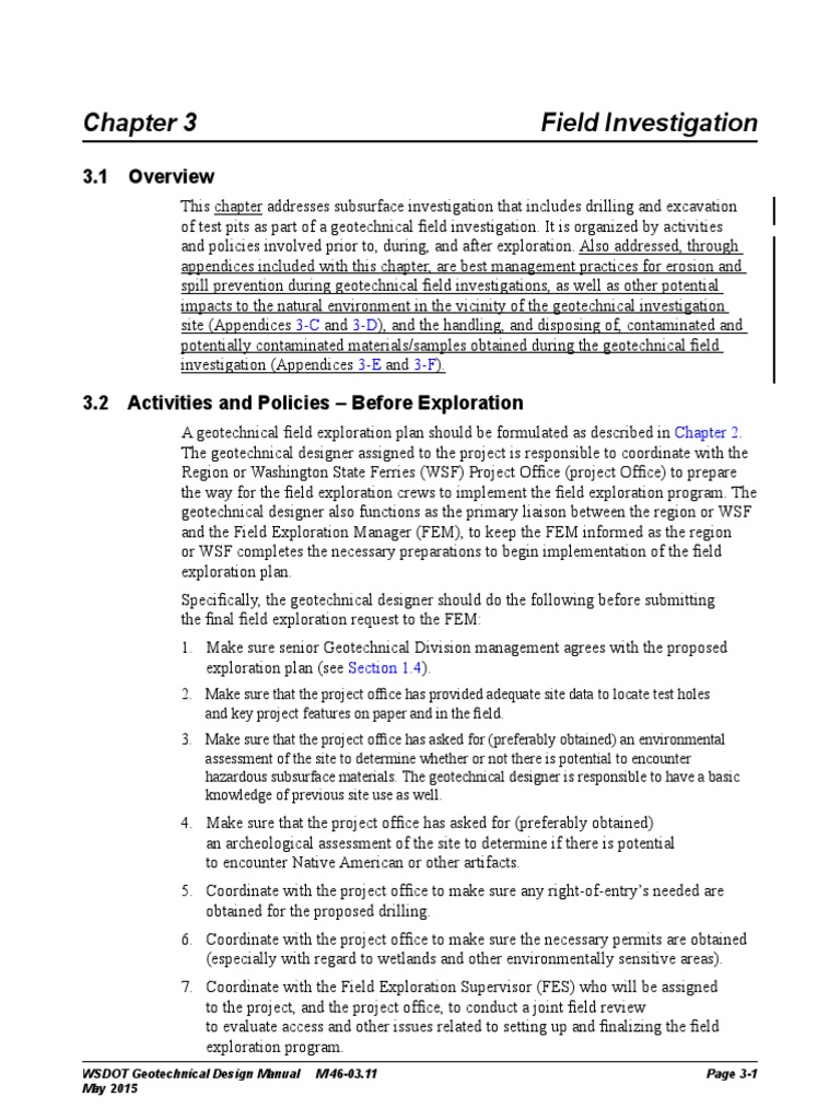 Geotechnical Field Investigation Guide | PDF | Geotechnical Engineering ...