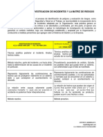 Relacion Entre La Investigacion de Incidentes y La Matriz de Riesgos PDF