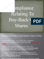 Compliance Relating To Buy-Back of Shares