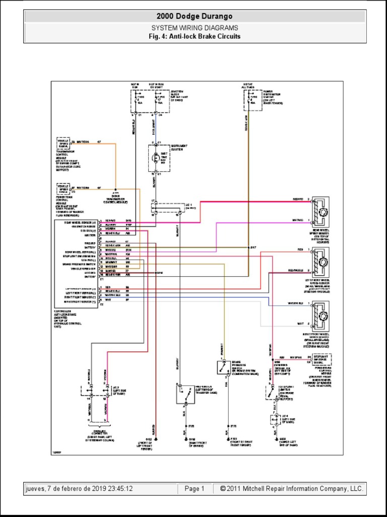 2000 Dodge Durango 2000 Dodge Durango: System Wiring Diagrams System