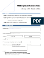 Ficha de Inscrição - Peregrinação 2019