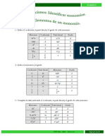 Álgebra: Ecuaciones monomios y grado