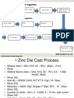 ZN Die Cast Pretreatment Suggestion: Soak Clean Electro Clean Acid Dip Alkaline Dip (Reduction)