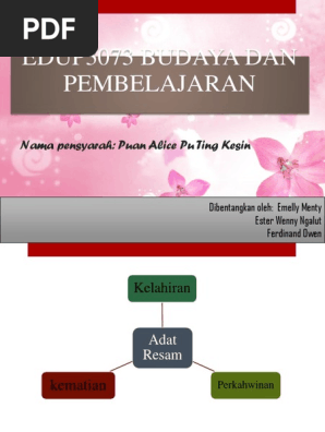 Edup3073 Budaya Dan Pembelajaran Nama Pensyarah Puan Alice Pu Ting Kesin Pdf