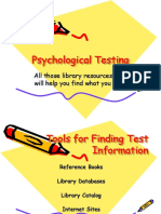 Psychological Testing: All Those Library Resources That Will Help You Find What You Need