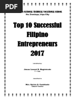 Successful Entrepreneurs Local And International Pdf Business Foods