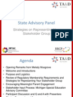 State Advisory Panel: Strategies On Representing Your Stakeholder Group