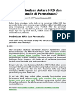 Apa Perbedaan Antara HRD Dan Personalia Di Perusahaan