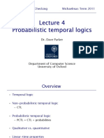 Probabilistic Model Checking Michaelmas Term 2011