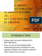 A Study About Garment Industry in Indian Senario AT M.S Knitting Mills in Tirupur