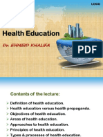 Health Education: Dr. Ehmeid Khalifa