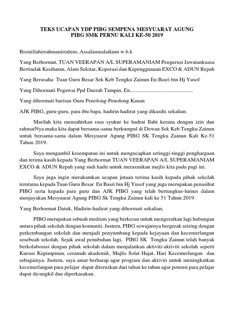 Ucapan Ydp Zamsul Pdf