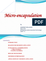 Micro-Encapsulation: by Sandeep Mollidain Roll No:04 M.Pharmacy (Pharmaceutical Technology) Shift-Ii