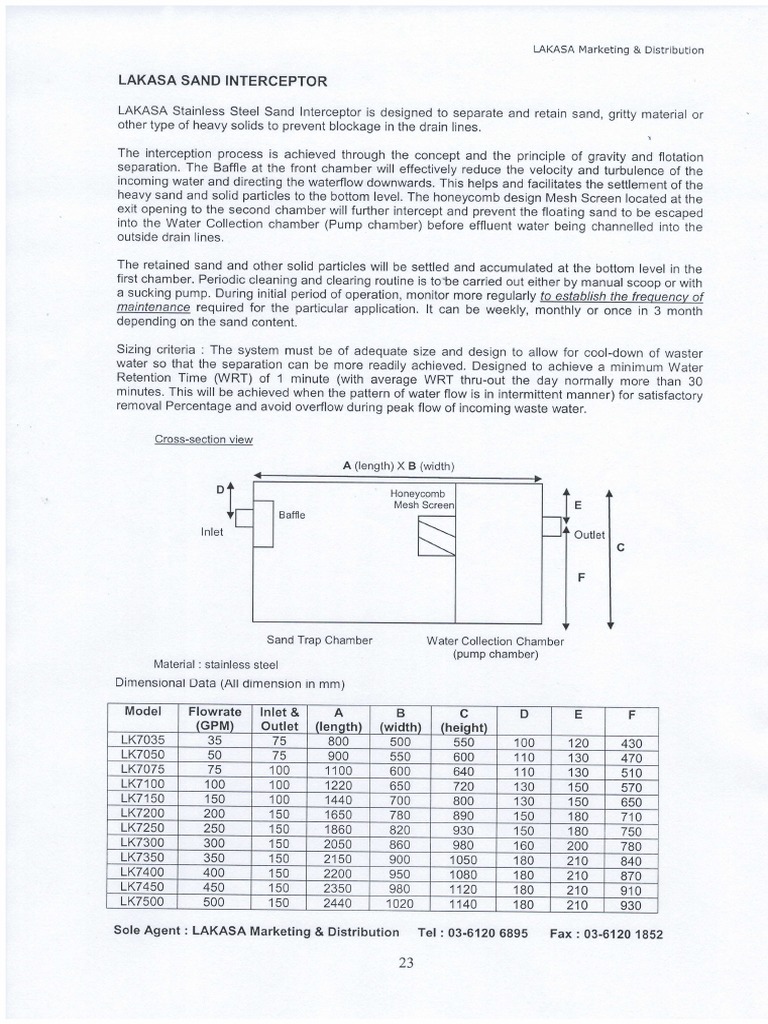 Lakasa Sand Interceptor | Download Free PDF | Pump | Water