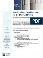 Alert: Select Auditing Considerations For The 2017 Audit Cycle