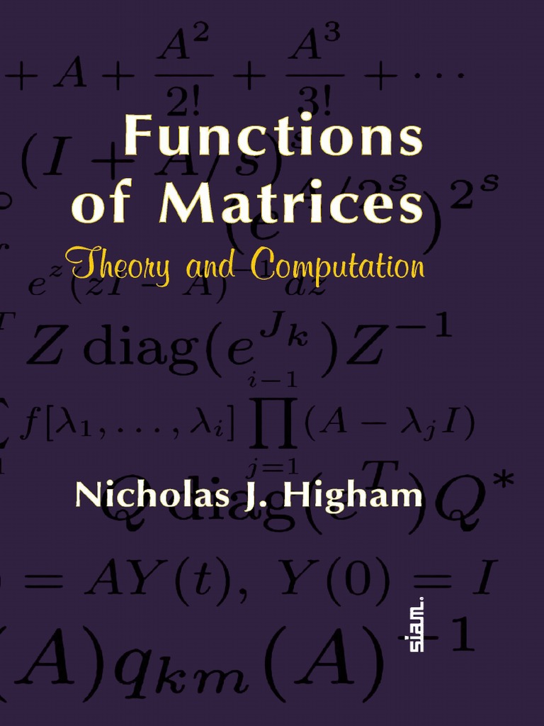 (Nicholas J. Higham) Functions of Matrices Theory PDF | PDF | Matrix ...