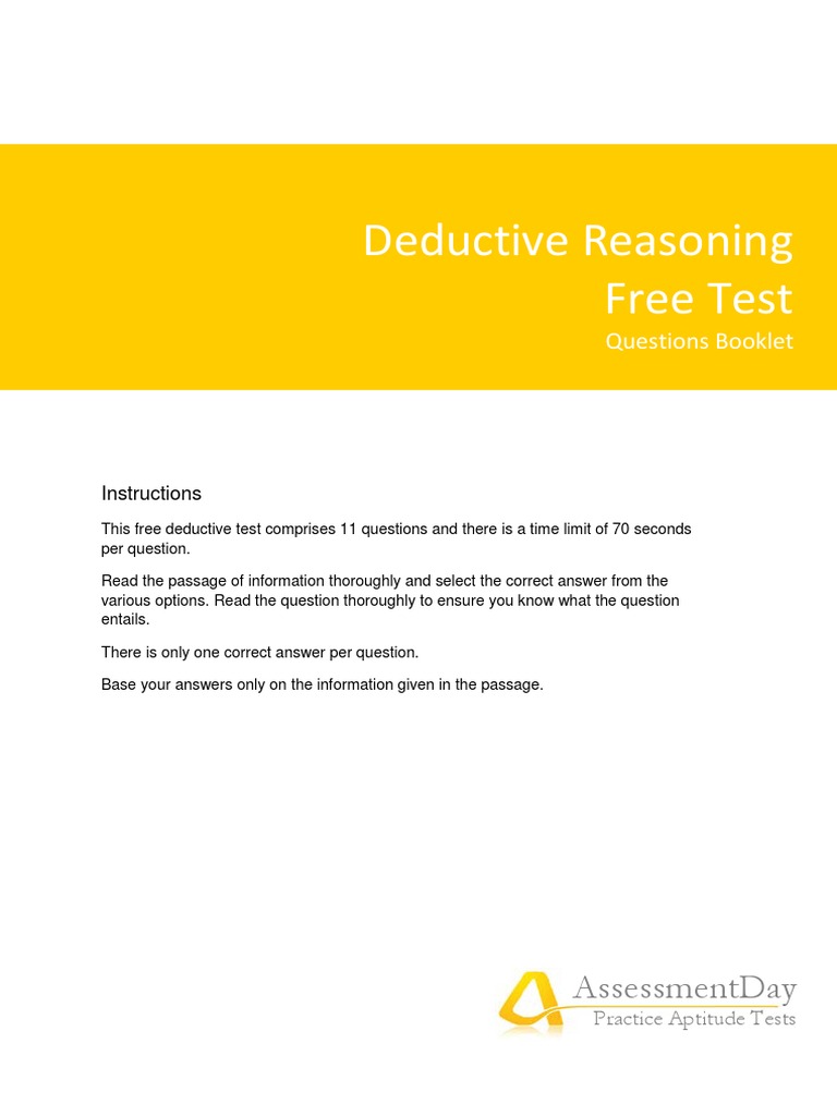 Deductive Test Sample | PDF | Business