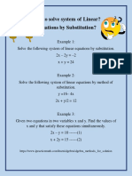 How To Solve System of Linear? Equations by Substitution?