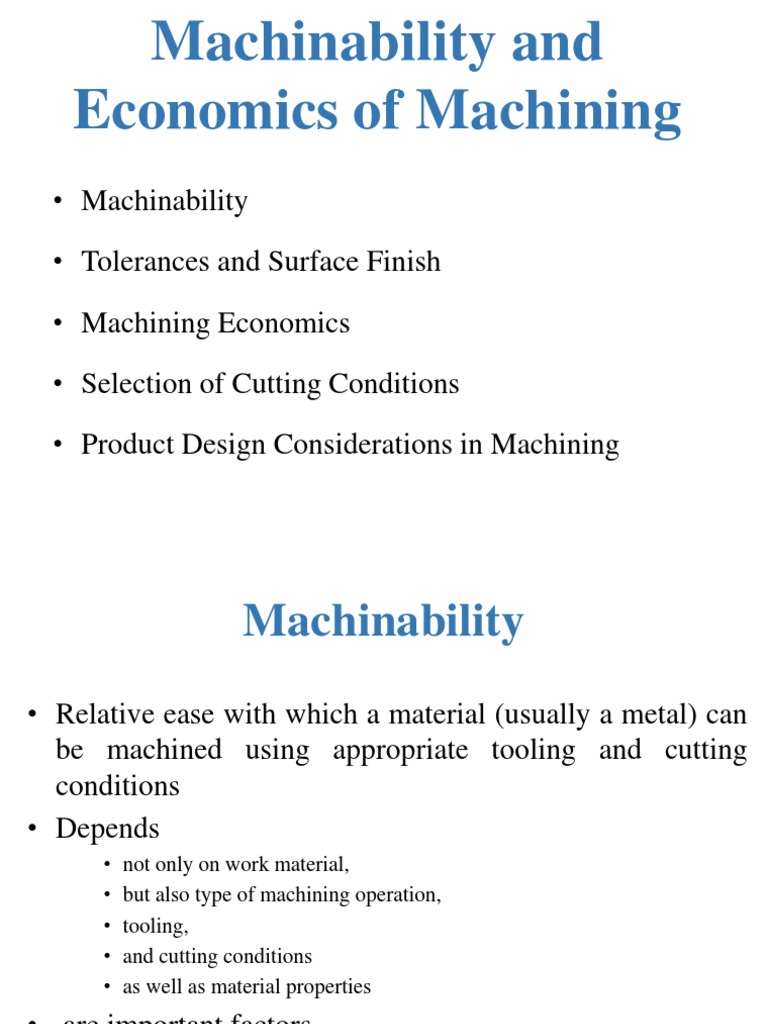 5 Machinability and Machining Economics | PDF | Machining | Industrial ...