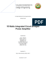 15 Watts Integrated Circuit Bridged Power Amplifier Project Report