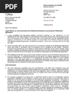 Legal Opinion on Joint Instrument and Unilateral Declaration concerning the Withdrawal Agreement