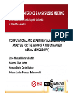 Computational and Experimental Aerodynamic Analysis For The Wing of A Mini Unmanned Aerial Vehicle (Uav)