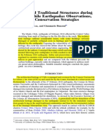 Historic and Traditional Structures During The 2010 Chile Earthquake: Observations, Codes, and Conservation Strategies