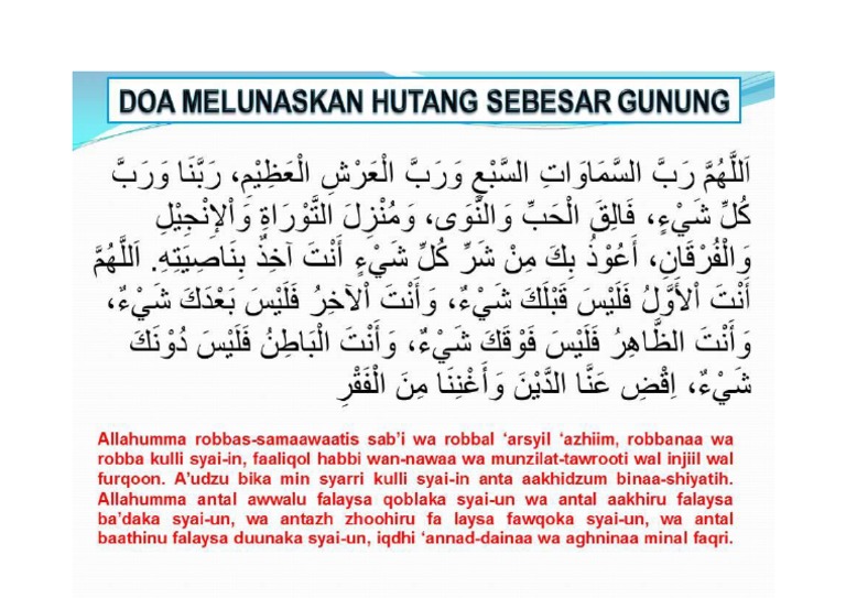 Doa Untuk Lunaskan Hutang Pdf