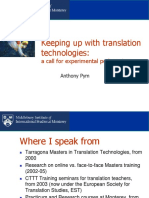 Keeping Up With Translation Technologies:: A Call For Experimental Pedagogies