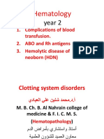 Hematology Yr2, Blood Group and Complications