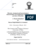 Physical, Chemical and Bacteriological Characteristics of Groundwater in The Holy Province of Karbala