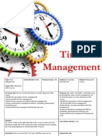 Time Management Course Objectives