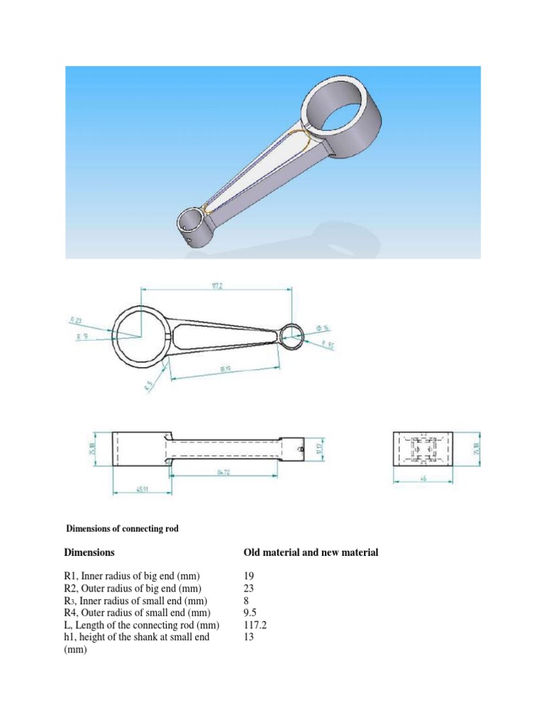 Dimensions of Connecting Rod PDF Nature