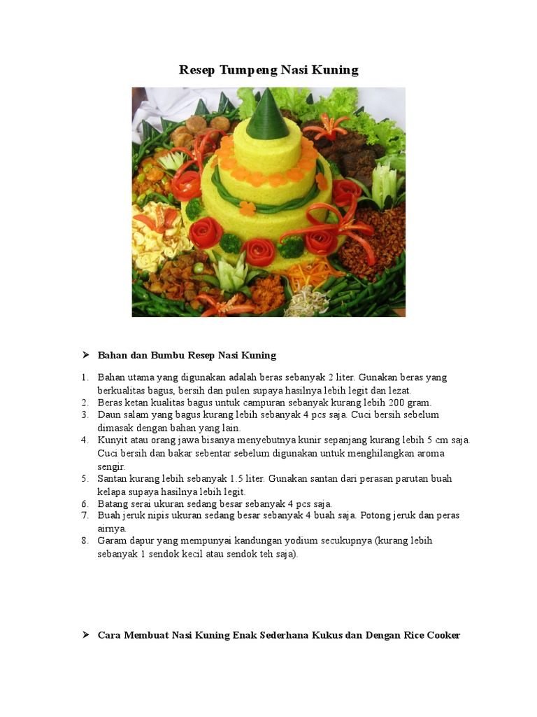 Bahan-bahan untuk Membuat Nasi Kuning Tanpa Kunyit