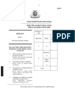 SPM Percubaan 2007 MRSM Biology Paper 3