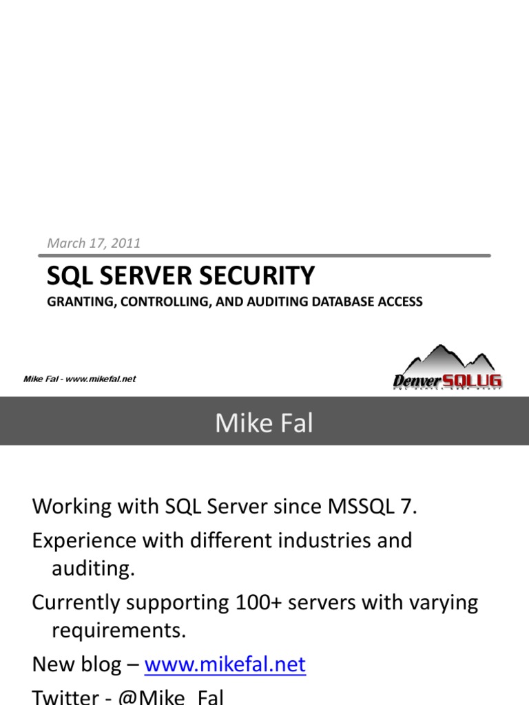 SQL Server Database Access Security Guide | PDF | Password | Databases