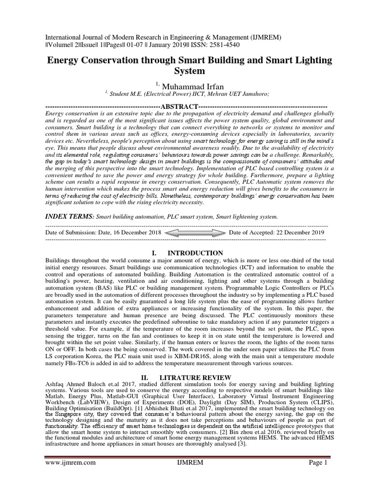 Energy Conservation Through Smart Building and Smart Lighting System Circuit Diagram